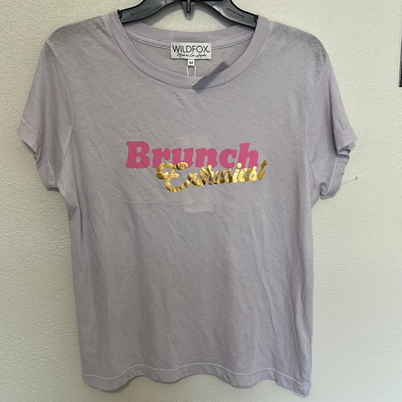 NWT $68 Wildfox “Brunch Enthusiast” Lavender Tee Size M and L - Picture 2 of 8